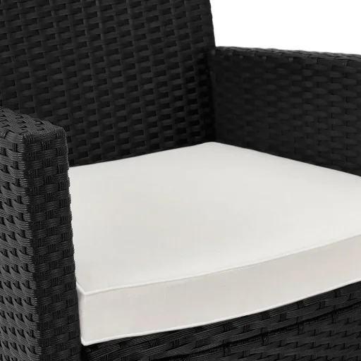 Polyrattan-Sitzgarnitur Palermo 17-teilig - Schwarzes Akazienholz