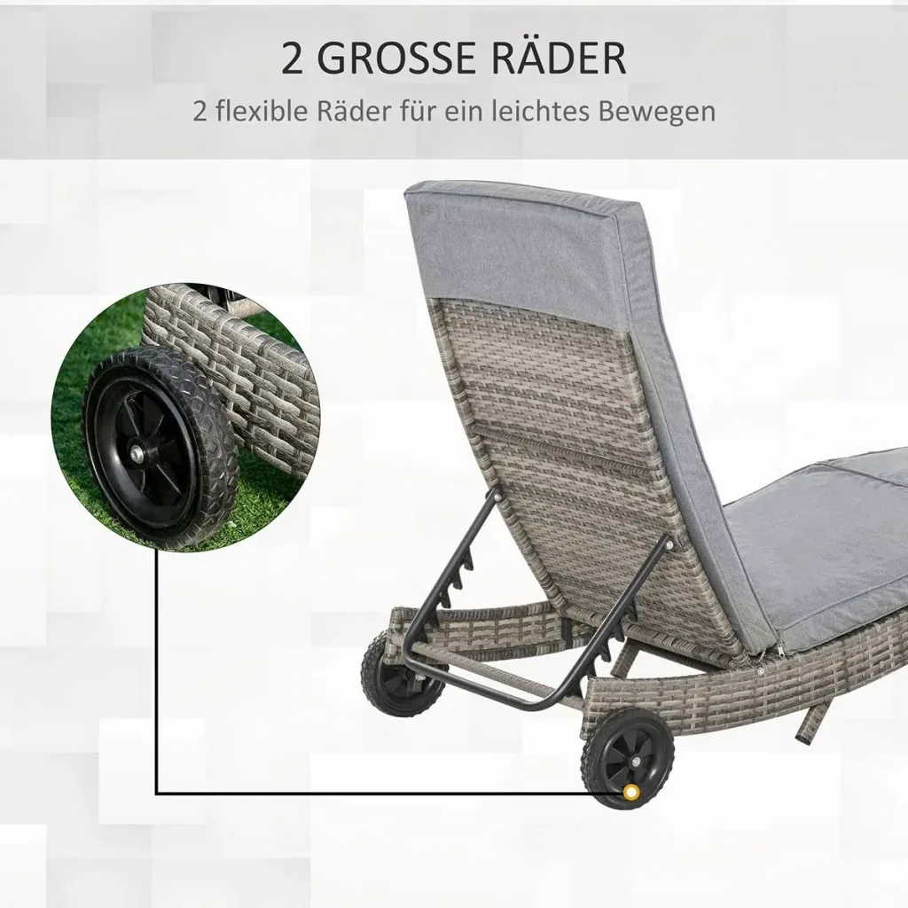 Gartenmöbel Lounge Set 5-teilig mit Beistelltisch Rattanlook