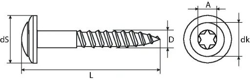 Spenglerschrauben TX Linsensenkkopf Edelstahl A2 4.5x45mm TX20 100 Stück
