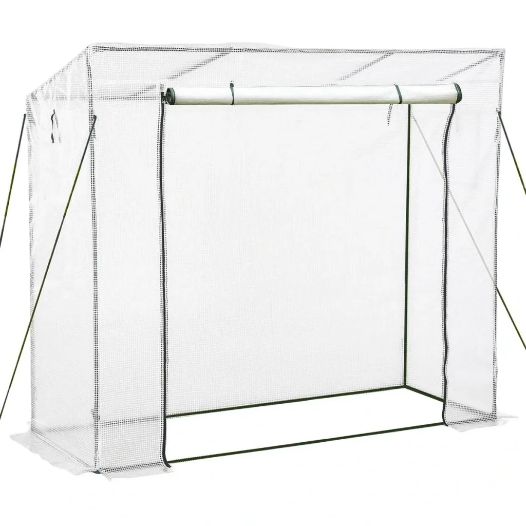 Gewächshaus Treibhaus Tomatenhaus mit 2 Fenstern Frühbeet 200x73x168cm Weiß