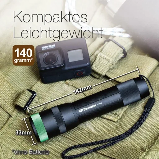 DISCOVERY wiederaufladbare Akku Taschenlampe mit 1000 Lumen, IPX7