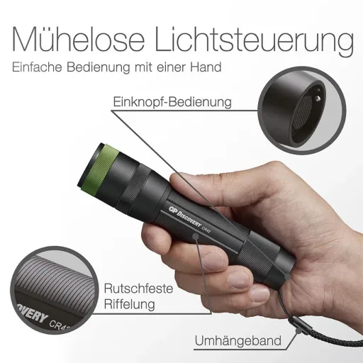 DISCOVERY wiederaufladbare Akku Taschenlampe mit 1000 Lumen, IPX7