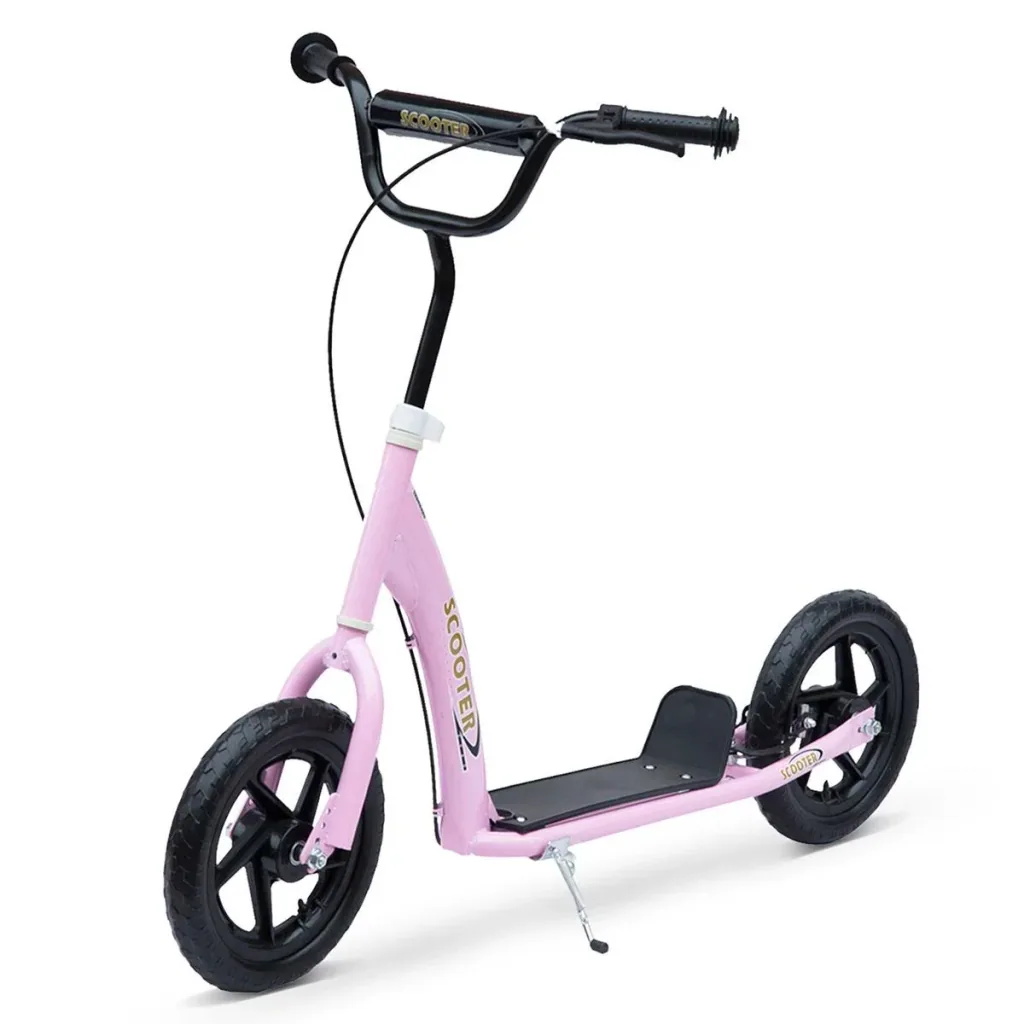 Kinderroller Scooter Tretroller Cityroller Kinder Roller Kickboard 12 Zoll Rosa 120 x 52 x 80-88 cm