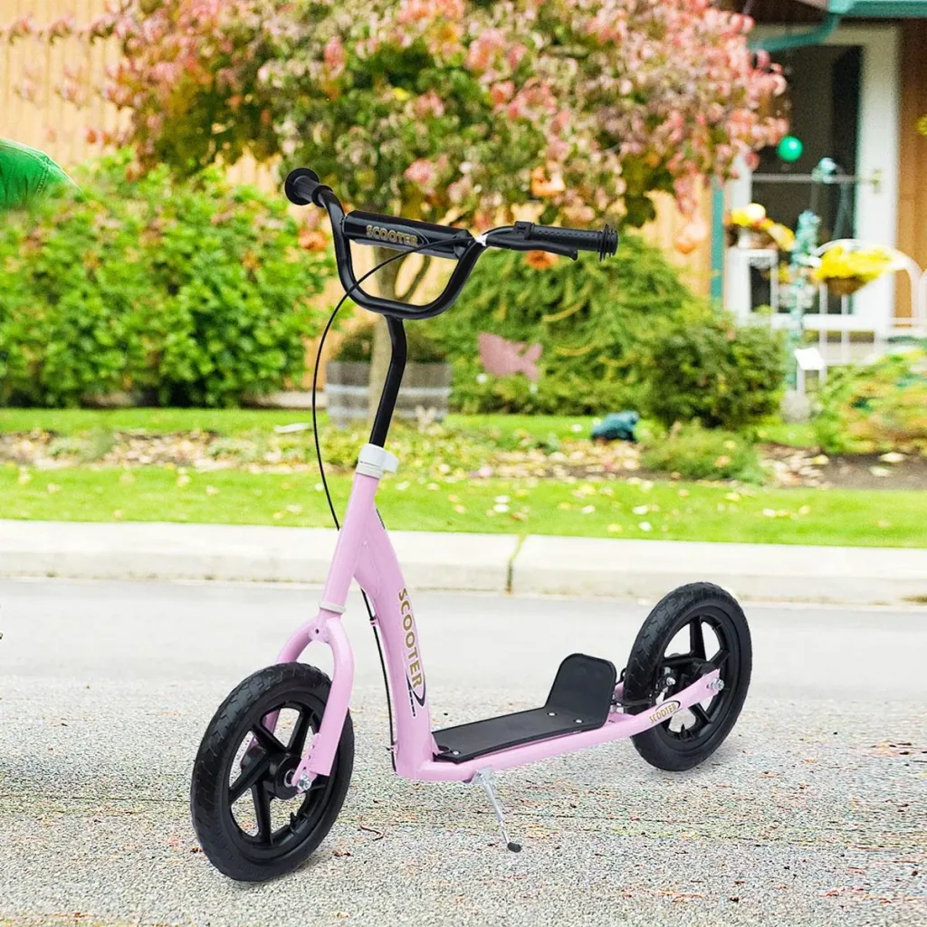 Kinderroller Scooter Tretroller Cityroller Kinder Roller Kickboard 12 Zoll Rosa 120 x 52 x 80-88 cm
