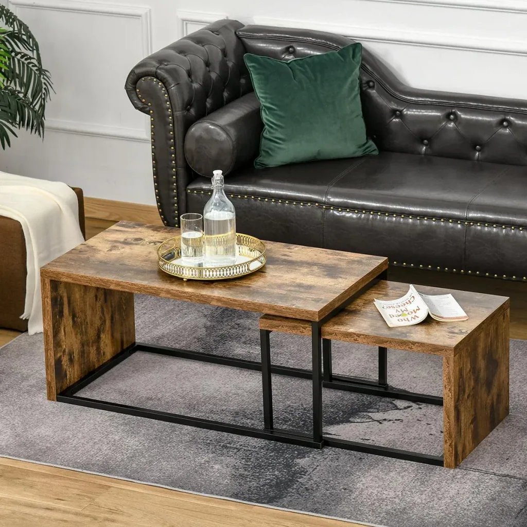 2er-Set Couchtisch Satztisch Sofatisch Beistelltisch Kaffeetisch verschiedene Formen multifunktional elegant schlicht Me