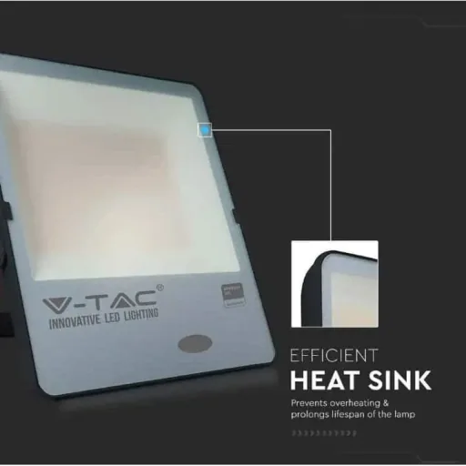 VT-167S LED-Flutlicht mit Tag/Nacht-Sensor - 150 W - 15000 Lm - 6500K - schwarz