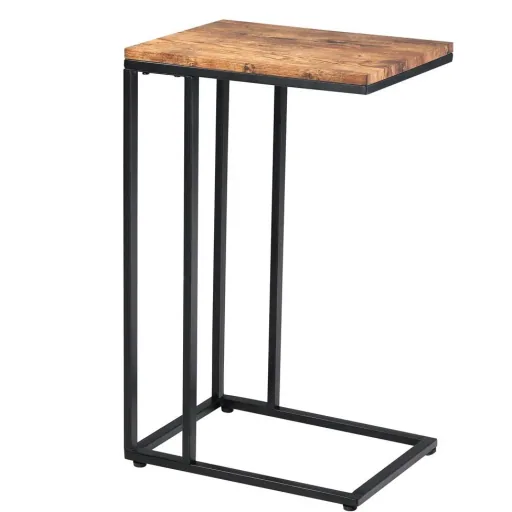 Beistelltisch - auf Rädern - Industrial - 70 x 40 x 30 cm - Schwarz/Braun