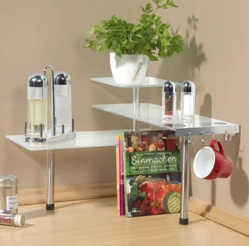 Glas-Eckregal "Kaffee-Bar"