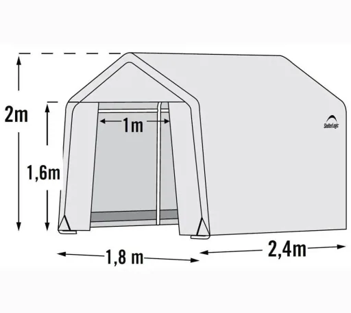 ShelterLogic Gewächshaus 4,32 m² Weiß, 180×240 cm – Foliengewächshaus mit Aufrolltür & Lüftung, wetterfest