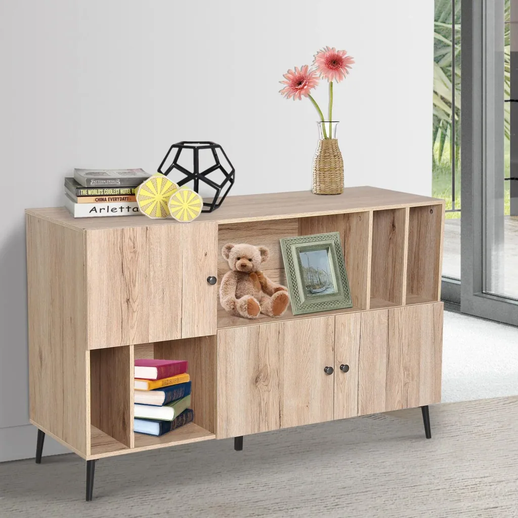 Kommode Sideboard Aufbewahrungsschrank 8 Fächer Eiche
