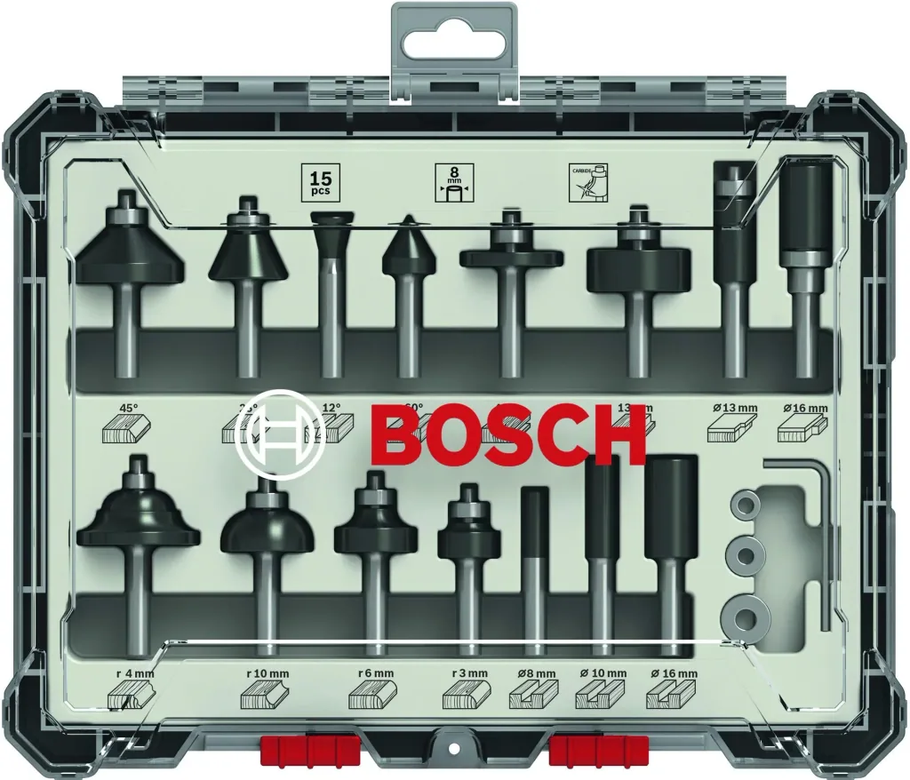 Mixed Fräser Set 8 mm Schaft, 15-teilig