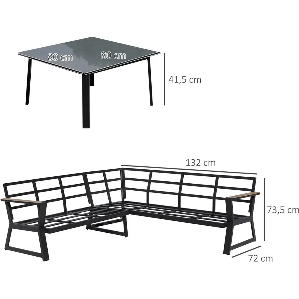 Garten-Lounge-Set - 3 Stück - Grau