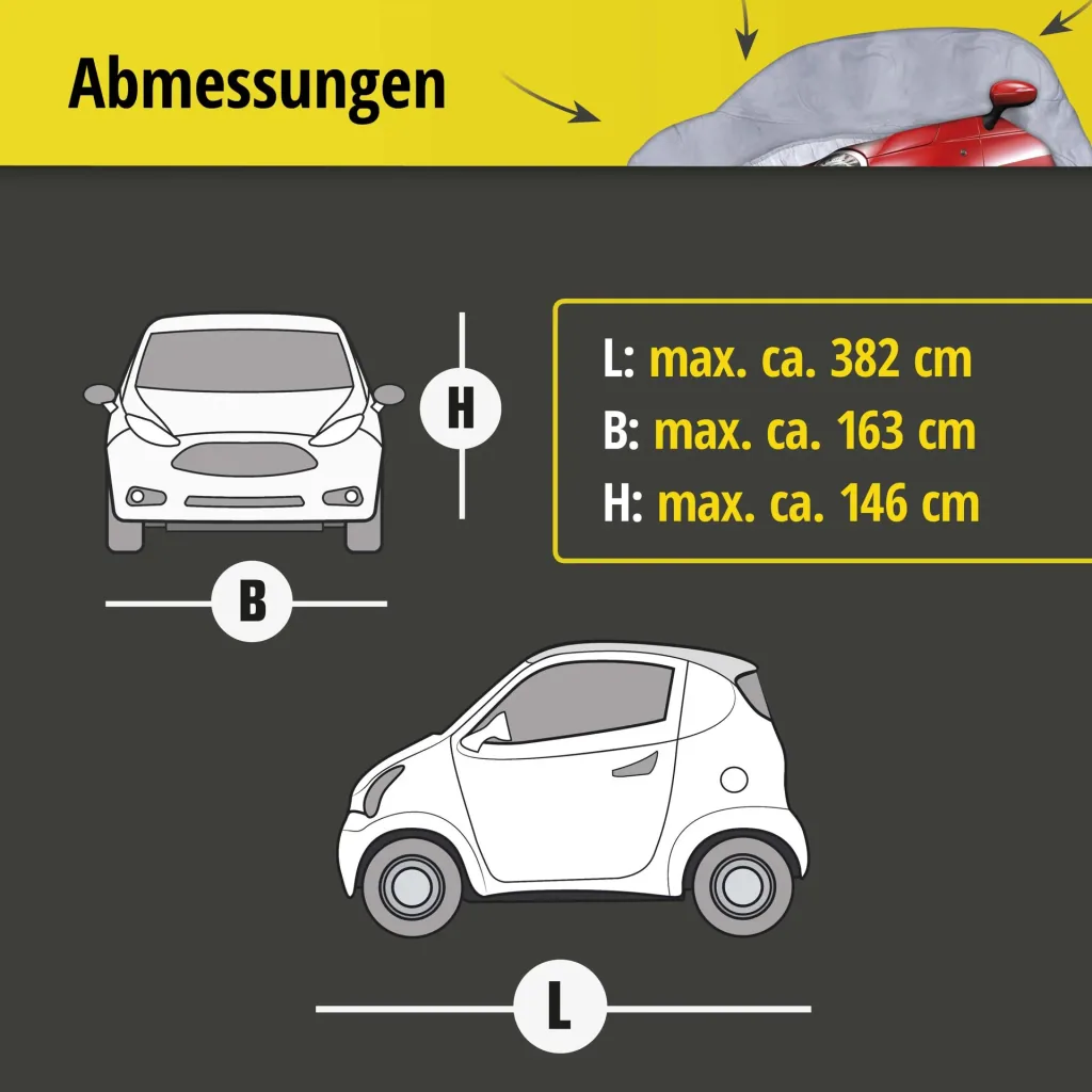Autoabdeckplane all weather - Größe 1 - 382x163x146cm - PVC beschichtet