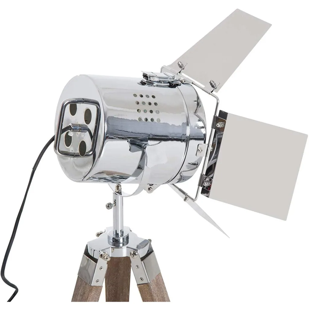 Tischlampe Silber Tischleuchte Dreibein Retroleuchte E14