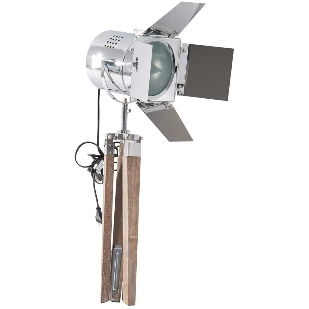 Tischlampe Silber Tischleuchte Dreibein Retroleuchte E14