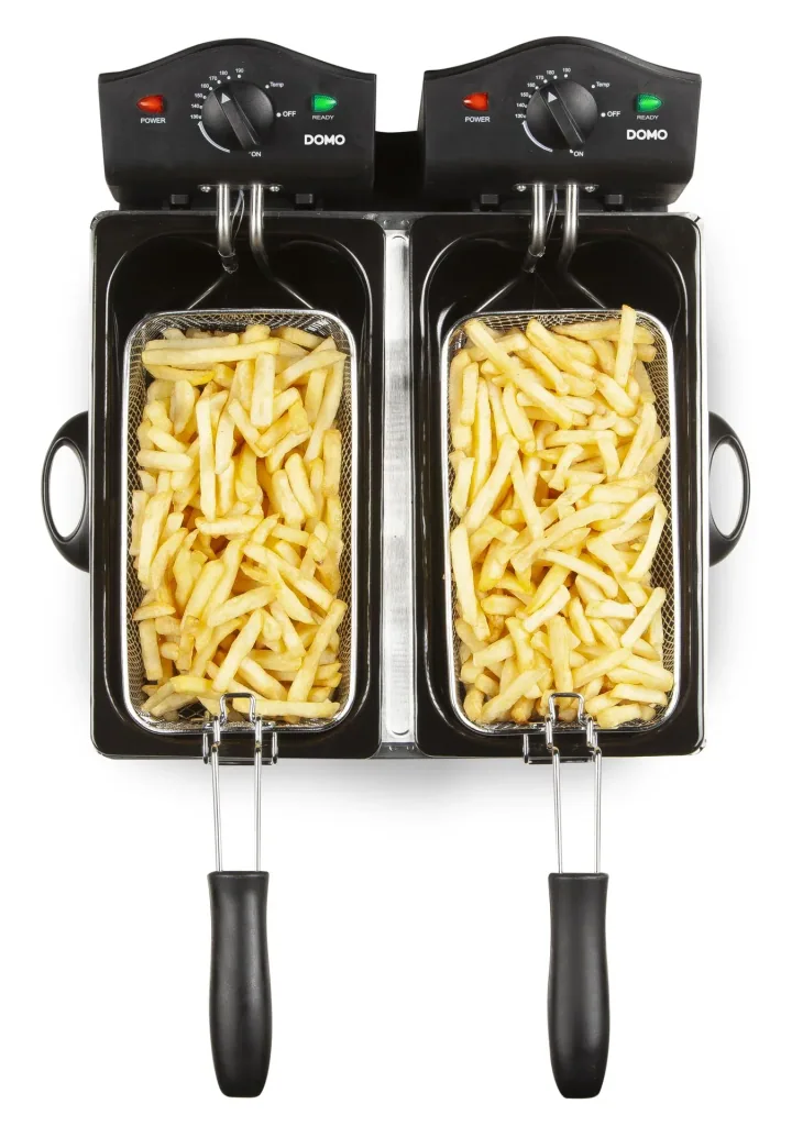 Doppel-Fritteuse Edelstahl, 2 x 3 Liter