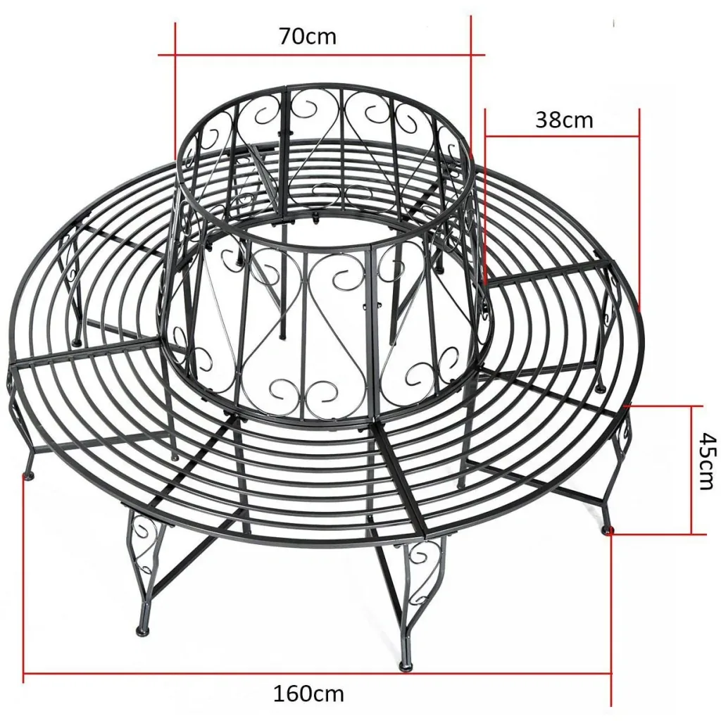 Baumbank Rundbank 360° Metall Ø160cm
