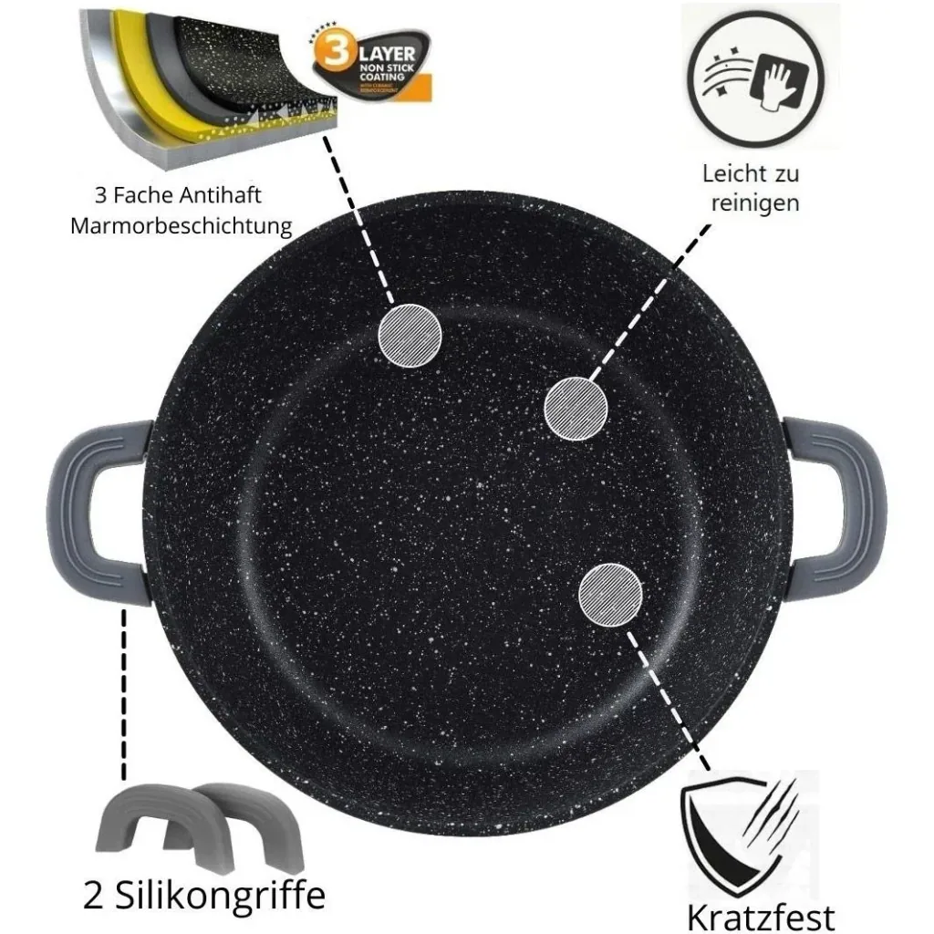 Cheffinger Kochtopf / Tiefer Topf mit Deckel - 24cm