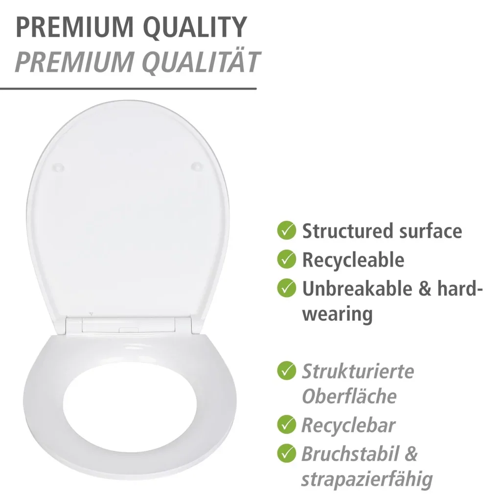 Premium WC-Sitz Slate Rock mit Relief, aus antibakteriellem Duroplast, mit Absenkautomatik