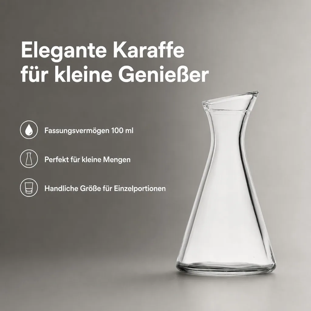 Wasserkaraffe, Glaskaraffe, Weinkaraffe - Pisa, 0,1 L