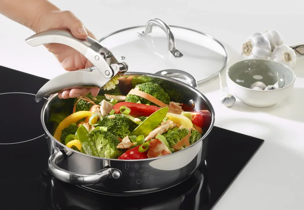 Brat- und Servierpfanne mit Glasdeckel "Montreal", Edelstahl, 24 cm, 2,8 Liter