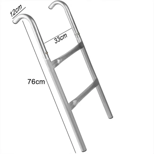 Trampolintreppe 76 cm / 2 Metallstufen