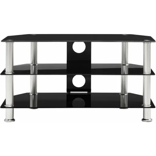 TV-Schrank 75x40x40 cm gehärtetes Glas schwarz