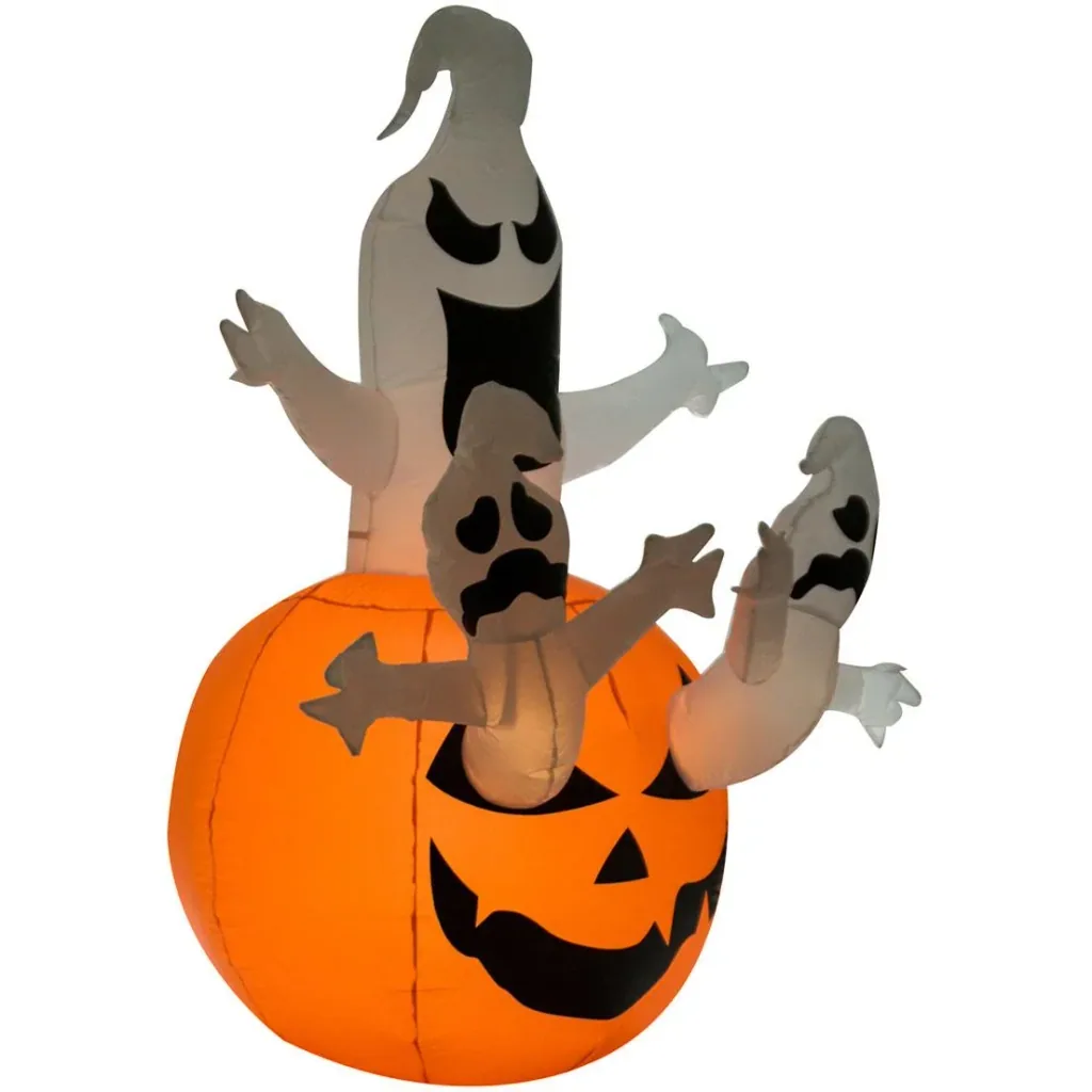 Aufblasbarer Kürbis mit Gespenstern Halloween Deko LED