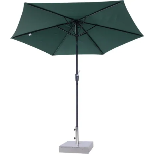Sonnenschirm Gartenschirm mit Handkurbel Alu 180/? Polyester Grün ?2,7 x 2,35 m
