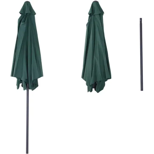 Sonnenschirm Gartenschirm mit Handkurbel Alu 180/? Polyester Grün ?2,7 x 2,35 m
