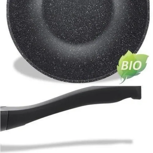 Marmorbeschichtung Wok-Pfanne - schwarz - 28 cm