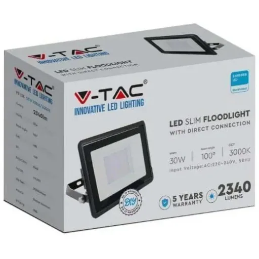 VT-138 LED-Flutlicht - 30W - 2340 Lm - 4000K - Schwarz