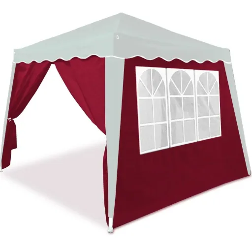 2x Seitenwand-Faltpavillon Capri rot 3x3m