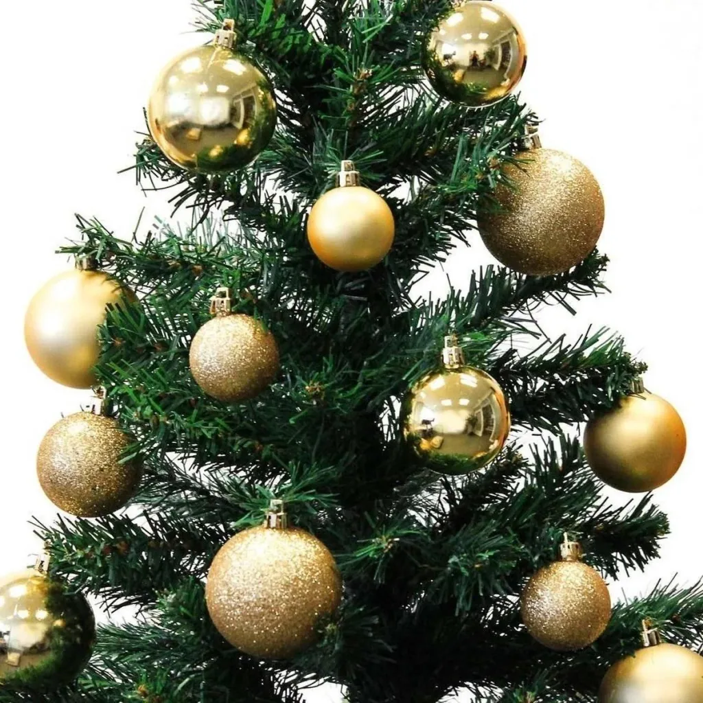 Weihnachtskugeln - 70 Kugeln - mit Aufbewahrungsbox - Kunststoff / Kunststoff - Gold