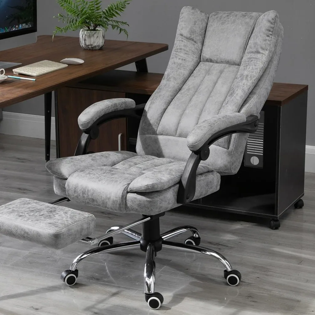 Bürostuhl mit Massage und Heizfunktion grau
