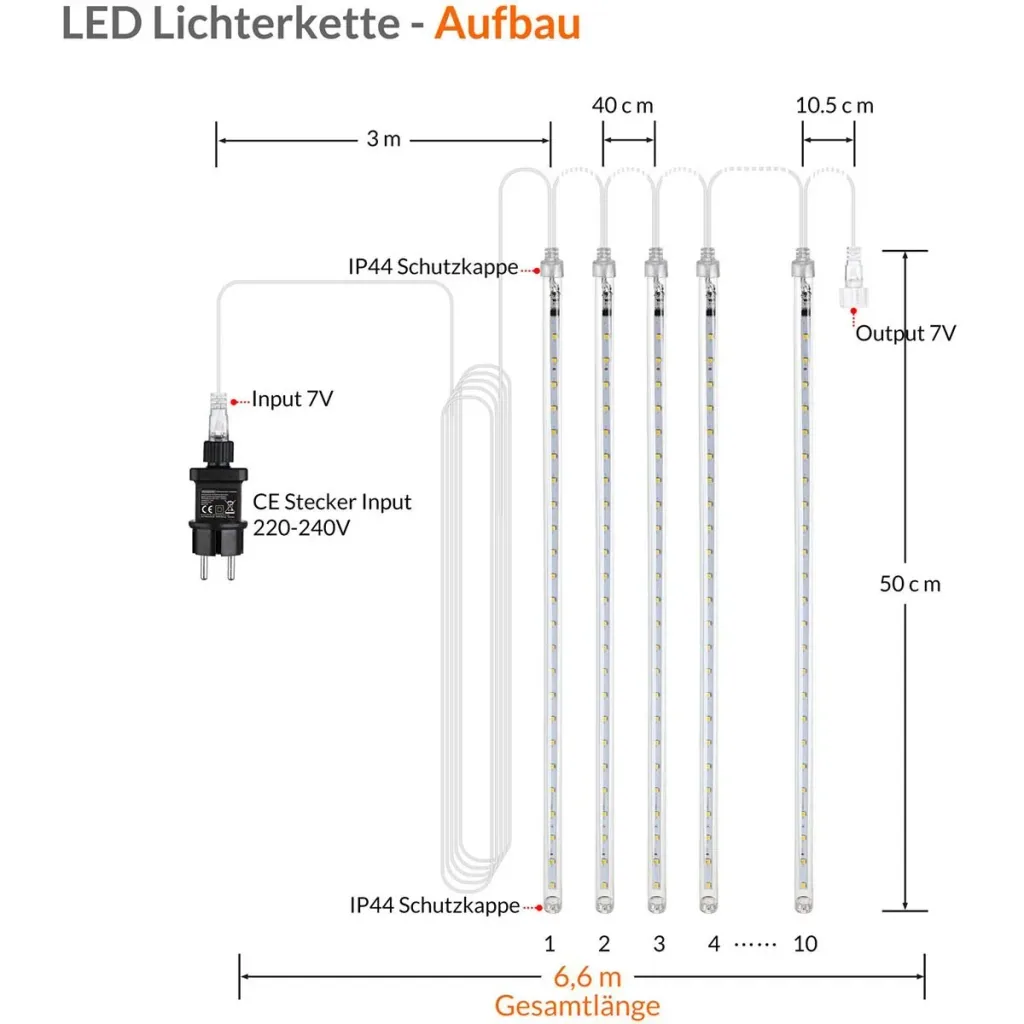 Eiszapfenbeleuchtung 480 LED - 360cm - Kaltweiß