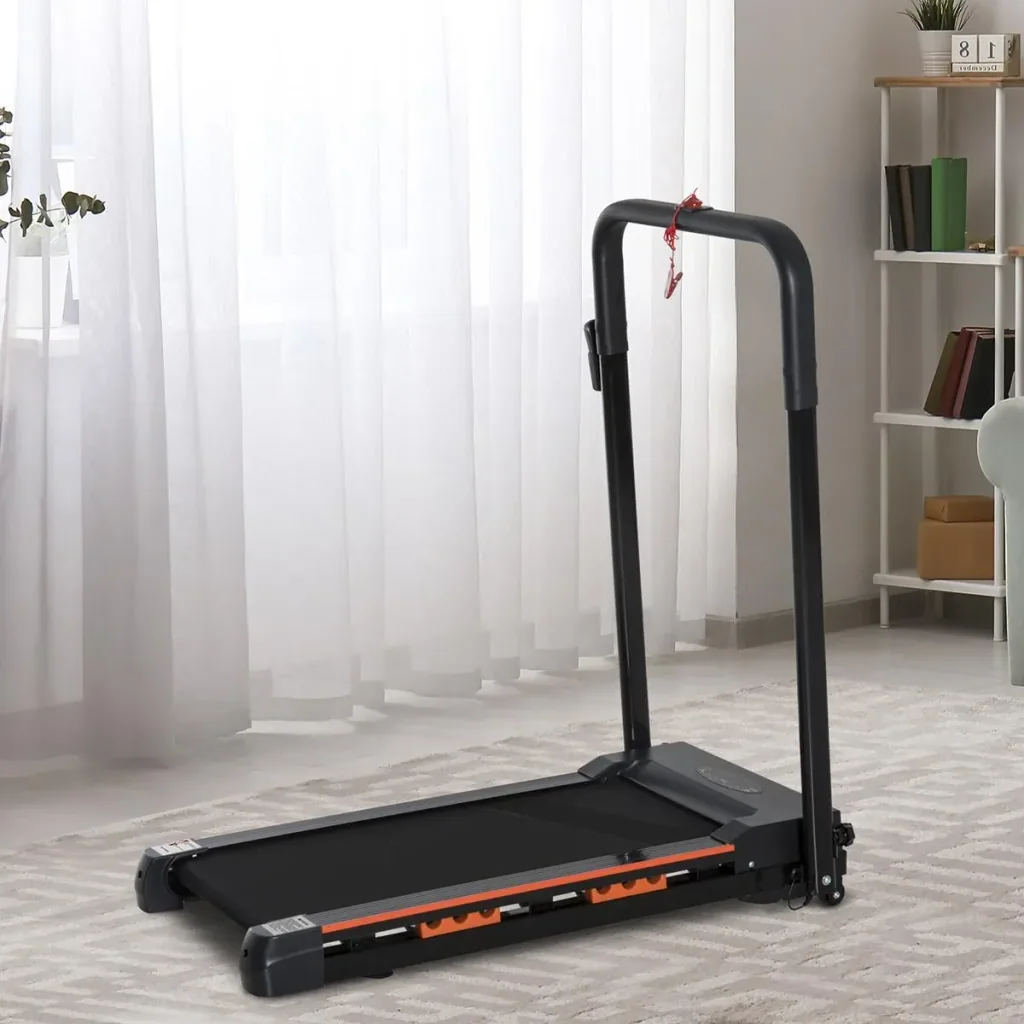 Elektrisches Laufband mit LCD Display, Faltbares Fitnessgerät, 1-6 Km/h, Stahl, Schwarz, 54 x 101 x 105 cm