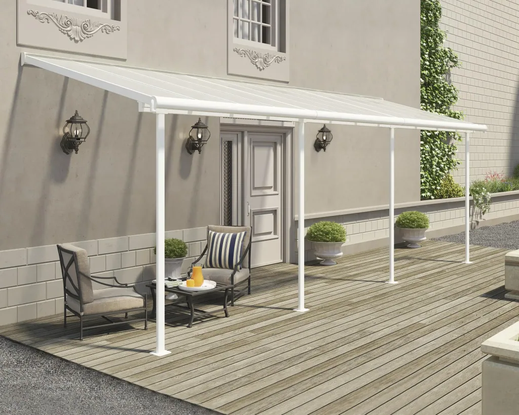 Palram Terrassenüberdachung Sierra 670,5×228×300 cm Weiß – Aluminium mit Polycarbonat-Dach