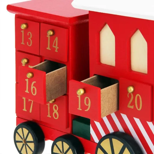 Adventskalender-Lokomotive mit Schubladen zum Selbstbefüllen