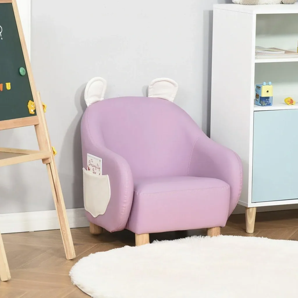 Kindersessel Kindersofa Kindercouch Stuhl Liegesofa mit niedlicher Tierform wasserdicht für 3-6 Jahre Kinder Rosa 50x53,