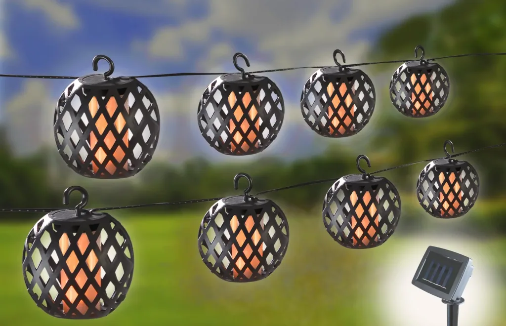 Solar LED-Lichterkette mit realistischem Flammeneffekt