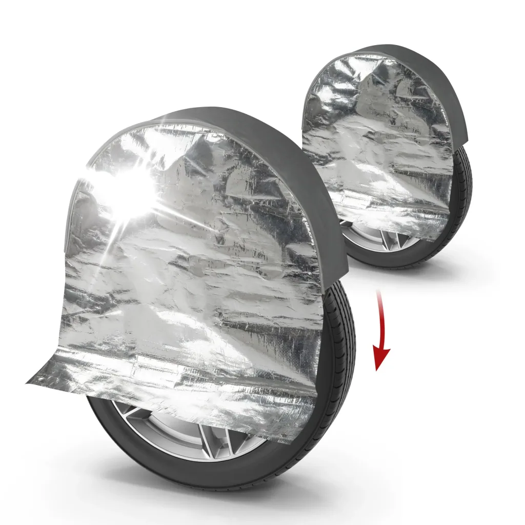 Thermoradabdeckung schützt vor UV Strahlen und Wettereinflüsse Aluminiumbe. für 15 bis 17 Zoll Reifen bis 195mm Breite