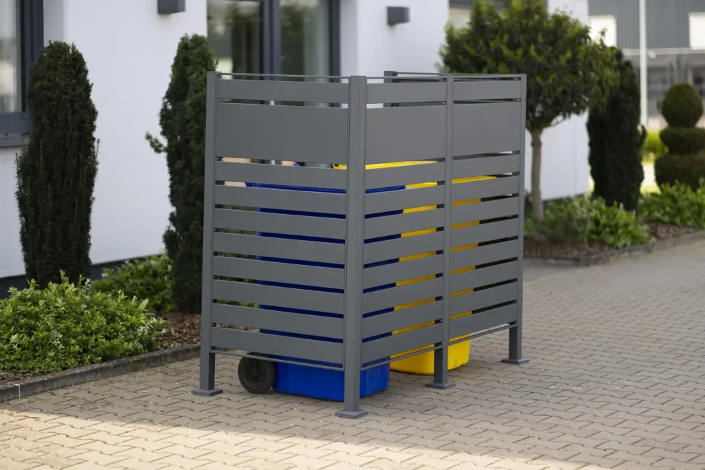 Mülltonnenverkleidung Planum 2er Box, 150 cm, antharzit