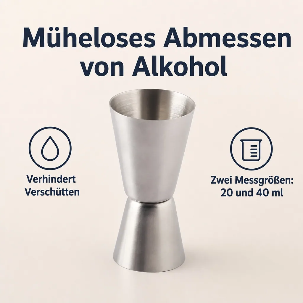 Jigger, Cocktail Messbecher - Edelstahl (20/40 ml), Bar & Gastronomie