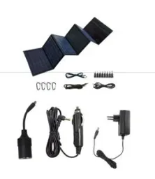 Tragbare Stromversorgungsstation mit Solarpanel und Lampe