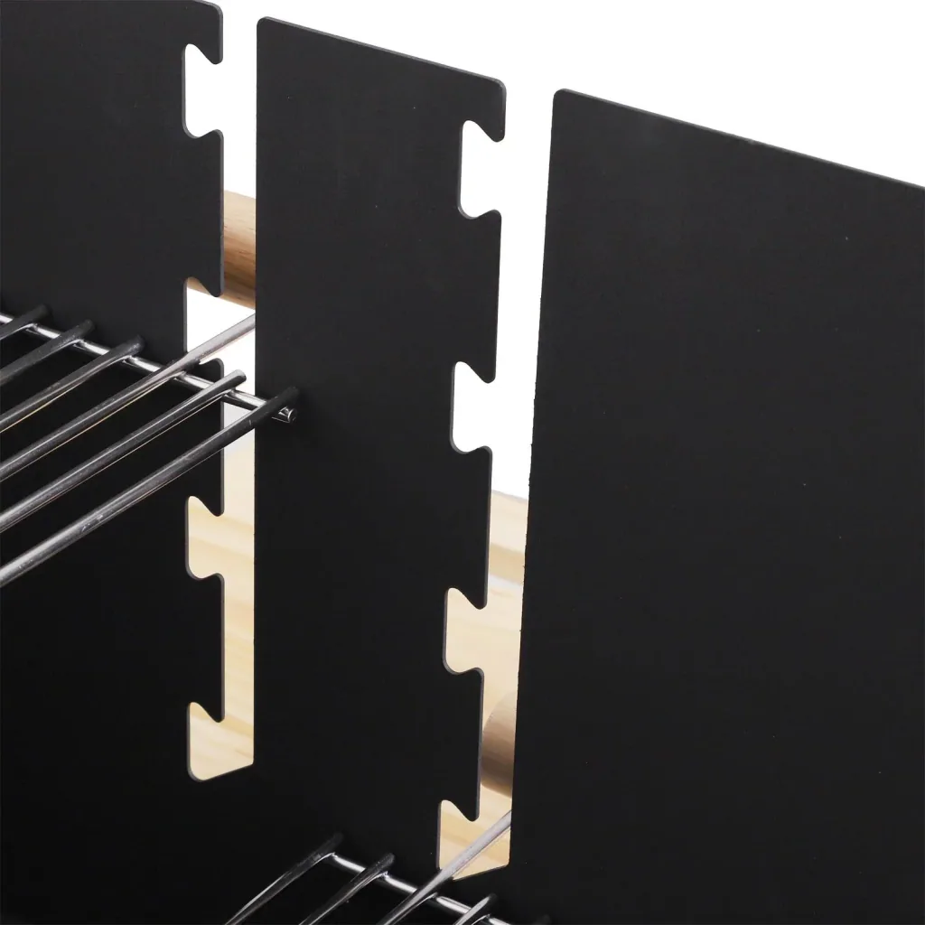 Kohlegrill Grillwagen Standgrill mit Windschutz 2 x Rost höhenverstellbar Metall Schwarz