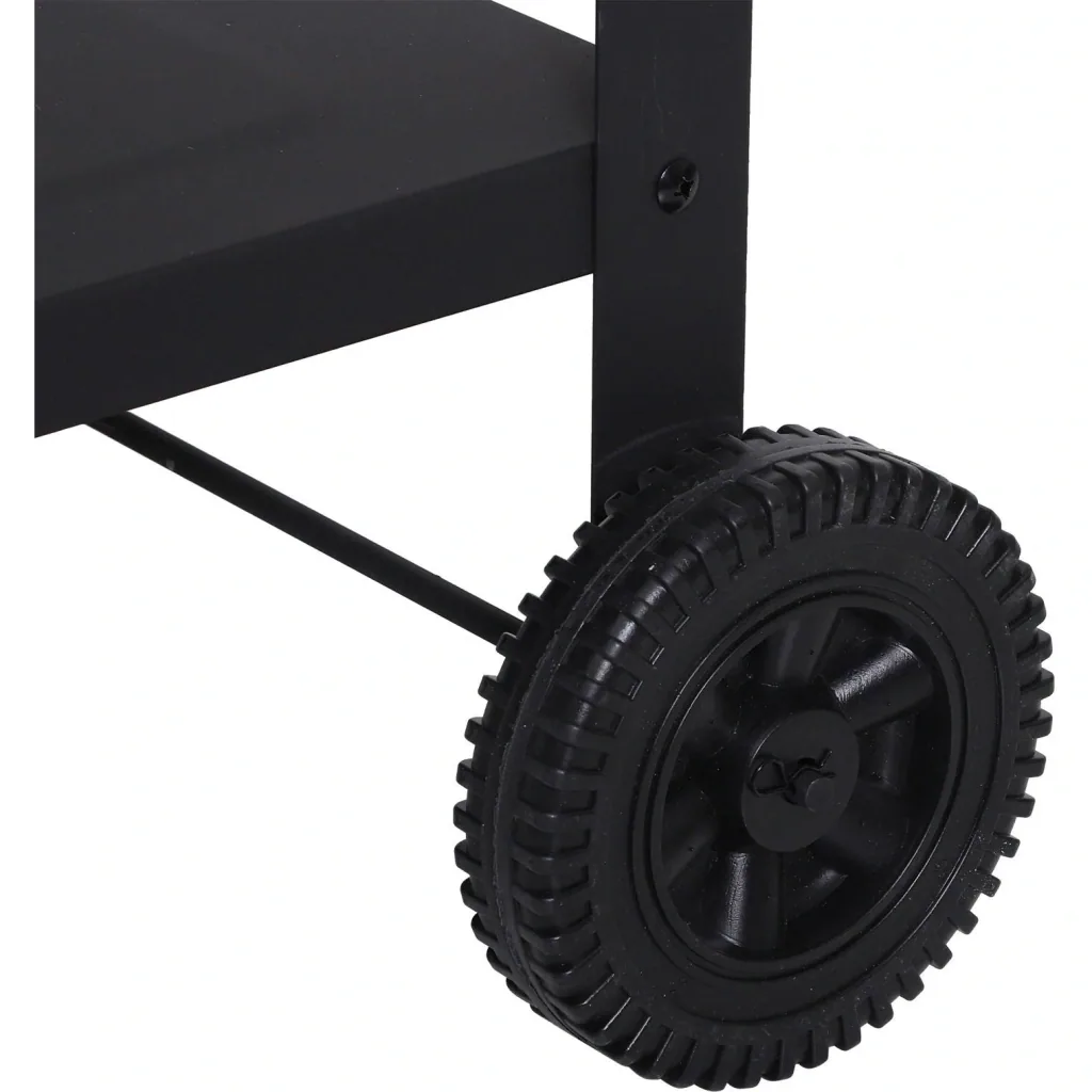 Kohlegrill Grillwagen Standgrill mit Windschutz 2 x Rost höhenverstellbar Metall Schwarz