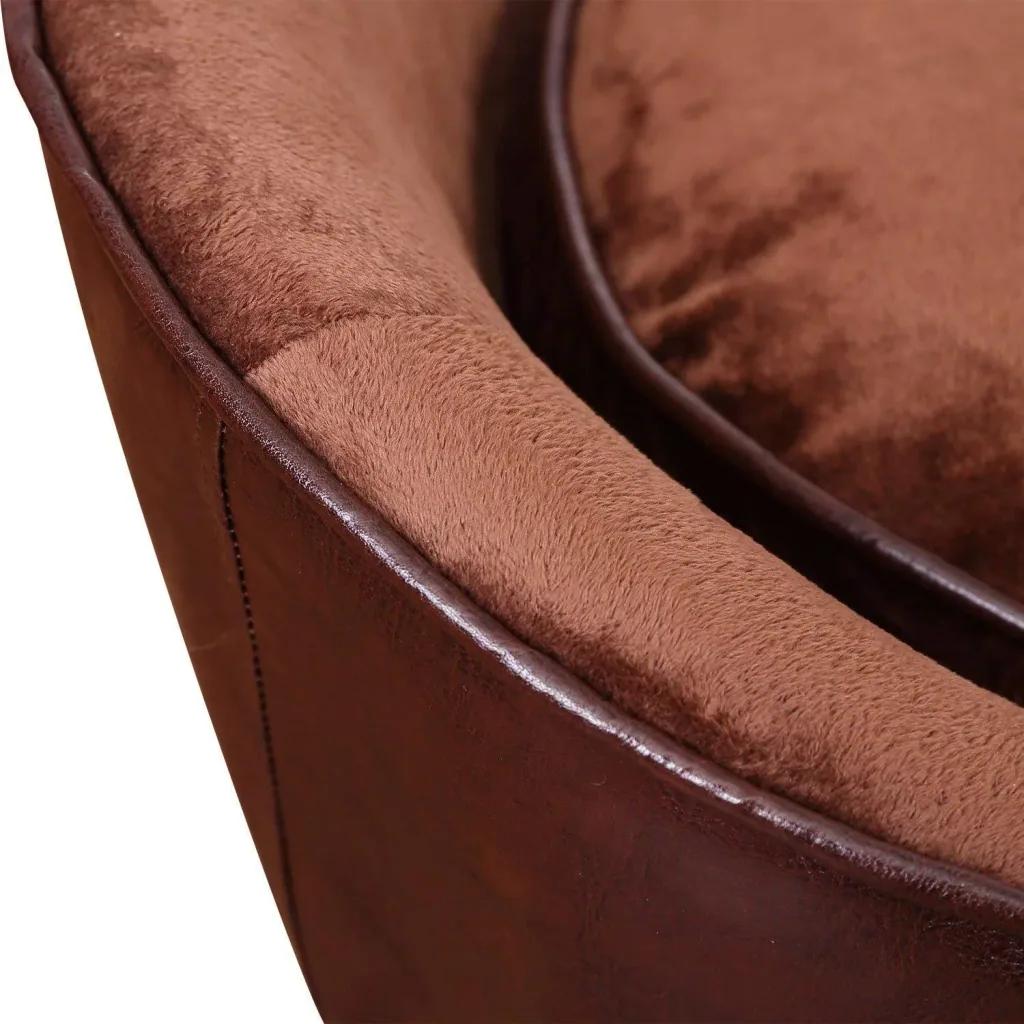 Hundematte Hundebett Hundesofa mit Kissen Rückentasche Kaffeebraun