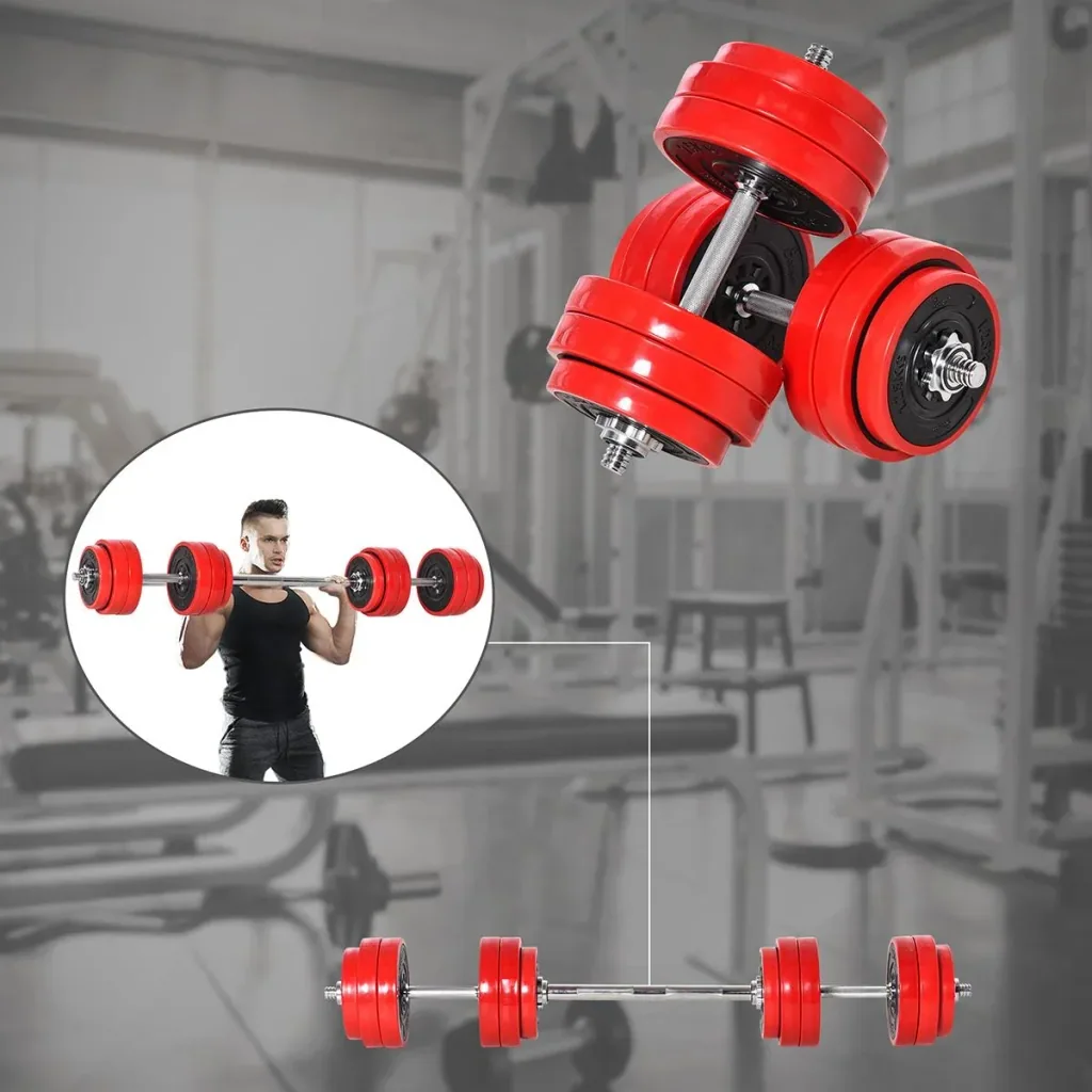 Hantelset 20/30KGS 2-IN-1 Hanteln&Langhanteln verstellbar Gewichtheben für Zuhause Fitness Muskel Stahl PP-Kunsstoff Eis