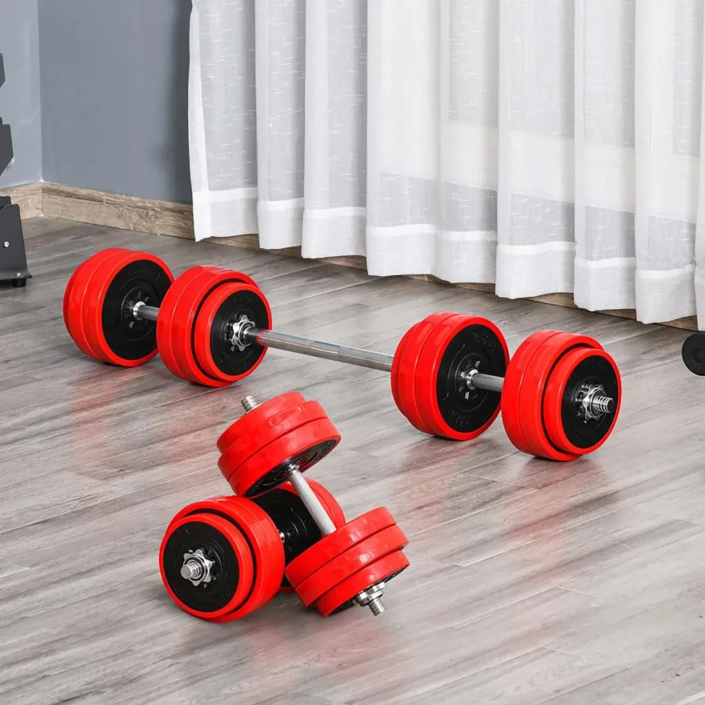 Hantelset 20/30KGS 2-IN-1 Hanteln&Langhanteln verstellbar Gewichtheben für Zuhause Fitness Muskel Stahl PP-Kunsstoff Eis
